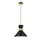 Z-Lite Soriano 1 Light Pendant, Matte Black & Heritage Brass 728P13-MB-HBR - alternate 4